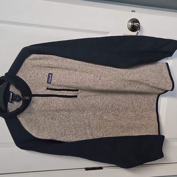 Patagonia Better Sweater Quarter Zip Pullover Bleached Stone Navy Blue Mens XXL